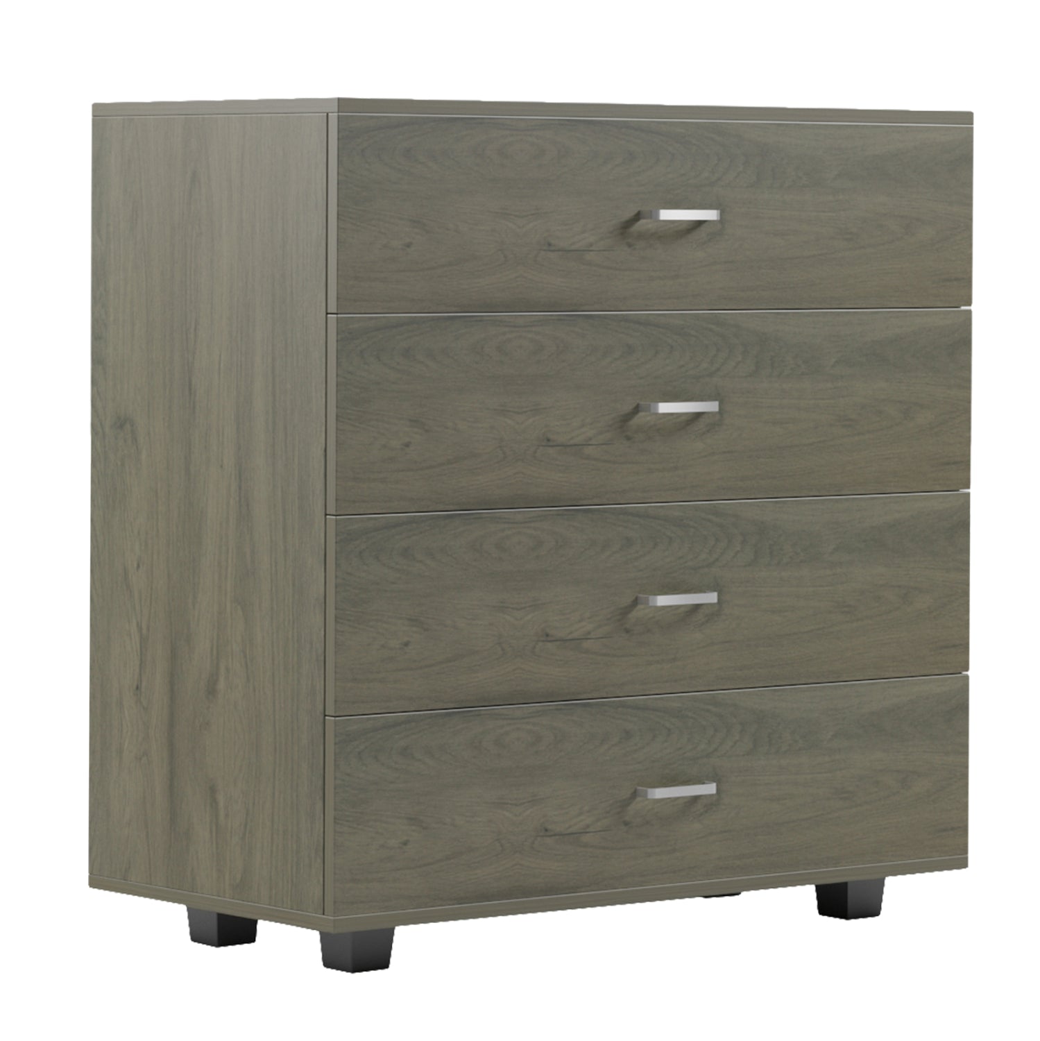 CHEST OF DRAWERS THORG HM8996.05 4-DRAWER MELAMINE IN DARK OLIVE 80x40x83Hcm. image 1