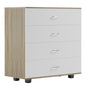 CHEST OF DRAWERS WITH 4 DRAWERS THORG HM8996.04 MELAMINE IN SONAMA-WHITE 80x40x83Hcm. image 1