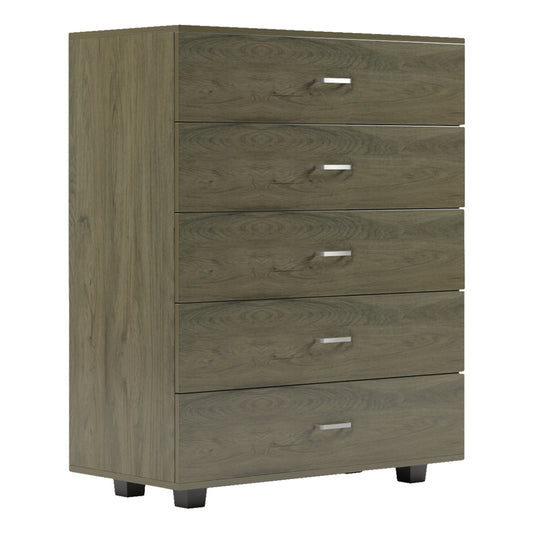 CHEST OF DRAWERS THORG HM8995.05 5-DRAWER -MELAMINE IN DARK OLIVE 80Χ40Χ100Hcm. image 1