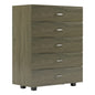 CHEST OF DRAWERS THORG HM8995.05 5-DRAWER -MELAMINE IN DARK OLIVE 80Χ40Χ100Hcm. image 1