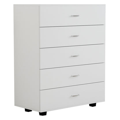 MELAMINE DRESSER THORG HM8995.03 WITH 5 WHITE DRAWERS 80Χ40Χ100Hcm. image 1