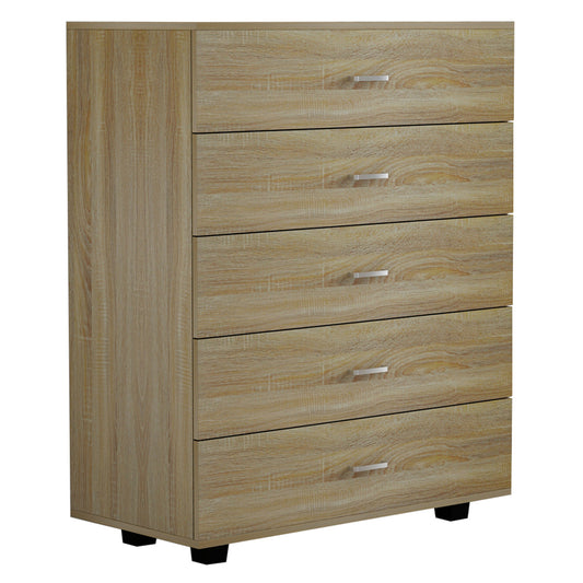MELAMINE DRESSER THORG HM8995.01 WITH 5 DRAWERS IN SONAMA 80Χ40Χ100H cm. image 1