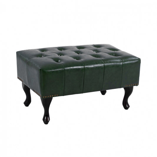 PIANO STOOL T.CHESTERFIELD EMMA HM226.08 PU CYPRESS GREEN-BLACK LEGS 80x45x39Hcm image 1