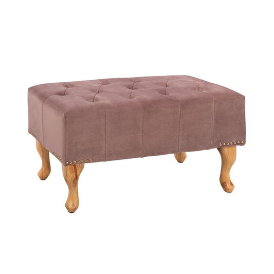 PIANO STOOL T.CHESTERFIELD EMMA HM226.05 DUSTY PINK VELVET-LEGS IN NATURAL 78x46x40Hcm. image 1