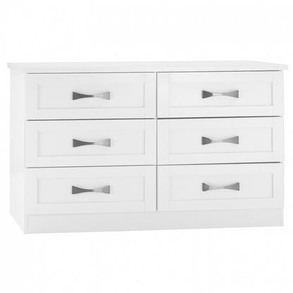 WHITE DRESSER HM317.05 WITH 6 DRAWERS 120X40X76Hcm. image 1