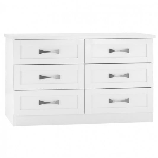 WHITE DRESSER HM317.05 WITH 6 DRAWERS 120X40X76Hcm. image 1