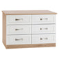 Bedroom dresser -drawer HM317.06 with 6 drawers Sonama-white 120x40x76cm image 1