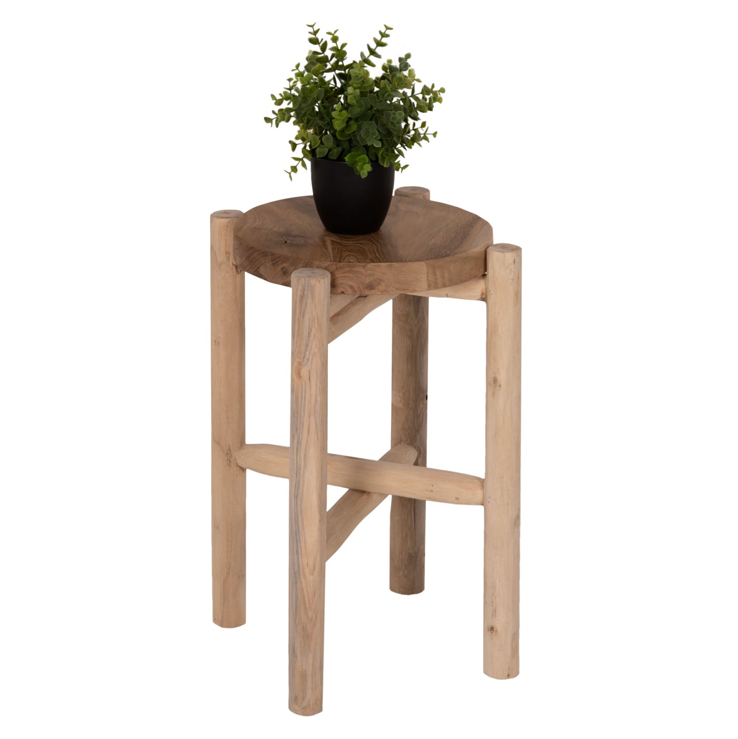 SIDE TABLE/PEDESTAL HOVER HM7900 TEAK WOOD IN NATURAL COLOR Φ30x50Hcm. image 1