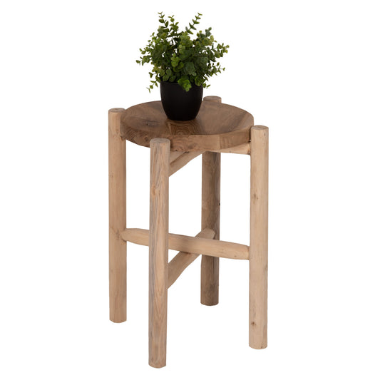 SIDE TABLE/PEDESTAL HOVER HM7900 TEAK WOOD IN NATURAL COLOR Φ30x50Hcm. image 1