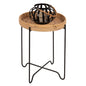 ROUND SIDE TABLE FLY HM7906 RATTAN IN NATURAL COLOR-BLACK METAL BASE Φ40x53Hcm. image 1