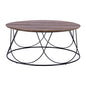 Coffee Table ZENA with MDF top and metallic black frame Φ90x40Ηcm.ΗΜ8690 image 1