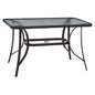 OUTDOOR TABLE BROWN METAL GLASS TOP WITH UMBRELLA HOLE 120Χ70Χ72Hcm.HM5021.12 image 1