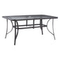 TABLE 150X90Χ75cm. METALLIC RECTANGULAR GRAY WITH UMBRELLA HOLE D38cm HM5145.11 image 1