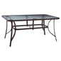 TABLE 150X90Χ75cm. METALLIC RECTANGULAR IN BROWN WITH UMBRELLA HOLE D38cm HM5145.12 image 1