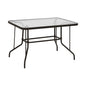 OUTDOOR METALLIC TABLE BROWN HM5679.02 BROWN WITH REINFORCED GLASS TOP 120Χ70Χ71Hcm. image 1