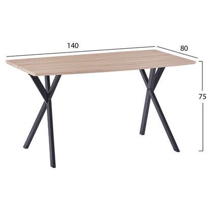 Трапезна Масата Alarick с MDF Повърхност и Метални Крака 140x80x75cm