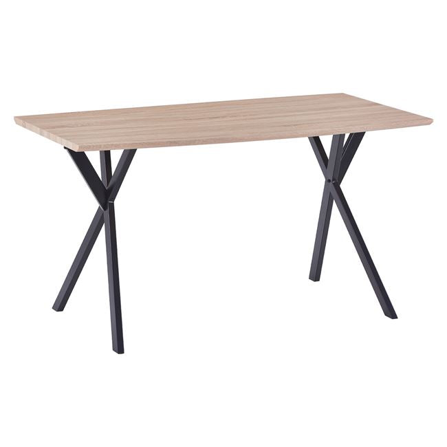Table Alarick HM8550.01 MDF Surface Sonama & Metallic Legs 140x80x75cm image 1