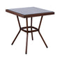 Aluminum Table 70X70X76 Bamboo Look HM5568.03 Brown with Glass image 1