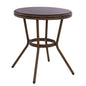 Aluminum Table '70x70 cm. Bamboo Look HM5532.03 Brown with Glass image 1