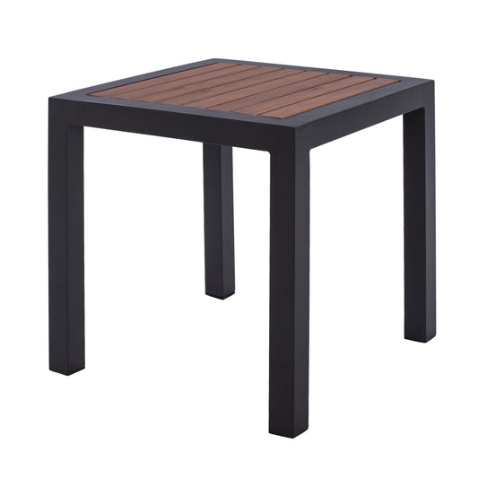 Aluminum Table HM5403.02 Grey with Polywood 45Χ45Χ45,5 image 1
