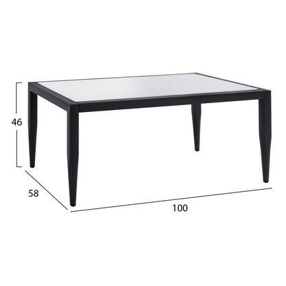 Aluminum Table HM5551.02 in grey color with glass 100x58x46cm