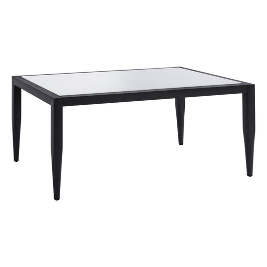 Aluminum Table HM5551.02 in grey color with glass 100x58x46cm image 1