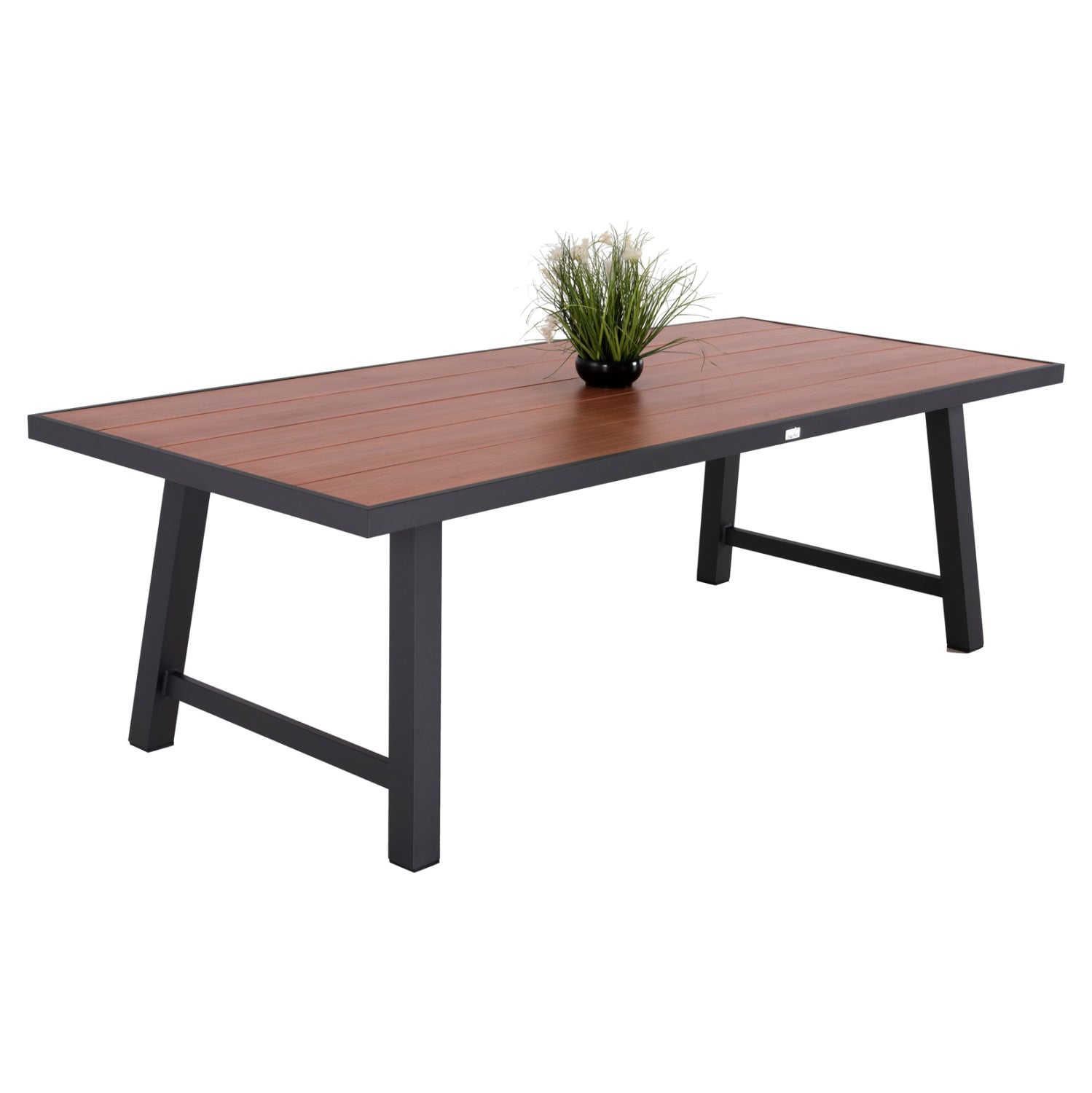 OUTDOOR ALUMINUM TABLE GOBAR HM6060.03 ANTHRACITE WITH WOOD-LIKE TABLETOP 240Χ105Χ75Hcm. image 1