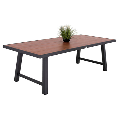 OUTDOOR ALUMINUM TABLE GOBAR HM6060.03 ANTHRACITE WITH WOOD-LIKE TABLETOP 240Χ105Χ75Hcm. image 1