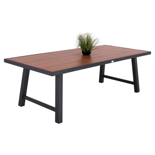 OUTDOOR ALUMINUM TABLE GOBAR HM6060.03 ANTHRACITE WITH WOOD-LIKE TABLETOP 240Χ105Χ75Hcm. image 1