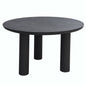 ALUMINUM ROUND TABLE DOSUN HM6201.01 DARK GREY FRAME-3D PRINTED GLASS TOP WITH CERAMIC LOOK Φ120cm. image 1
