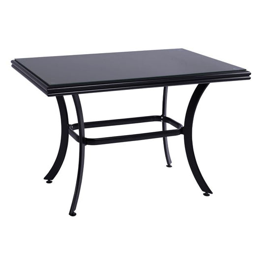 ALUMINUM DINING TABLE JAXEN HM5533.02 BLACK WITH TEMPERED GLASS TOP & TEXTILENE 120x70x78Hcm. image 1