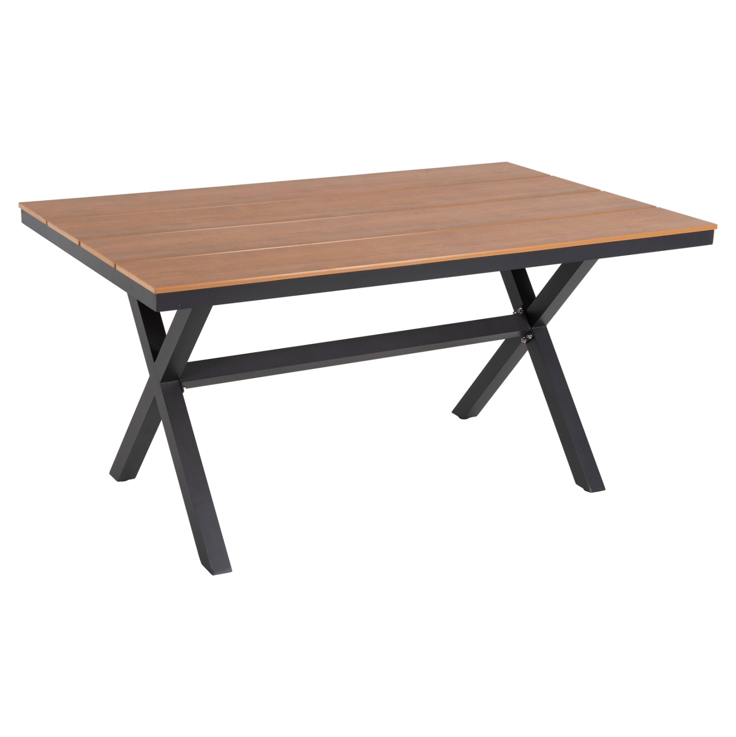 ALUMINUM RECTANGULAR TABLE TAWNEE HM6037.01 ANTHRACITE COLOR-POLYWOOD IN NATURAL WOOD 150x89,5x73H image 1