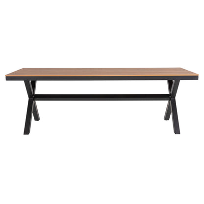 ALUMINUM RECTANGULAR TABLE TAWNEE HM6039.01 ANTHRACITE-POLYWOOD IN NATURAL WOOD 219,5x89,5x73cm.