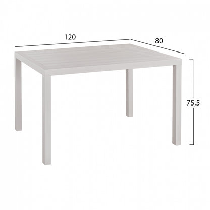 Aluminum Table 120x80 White HM5570.01