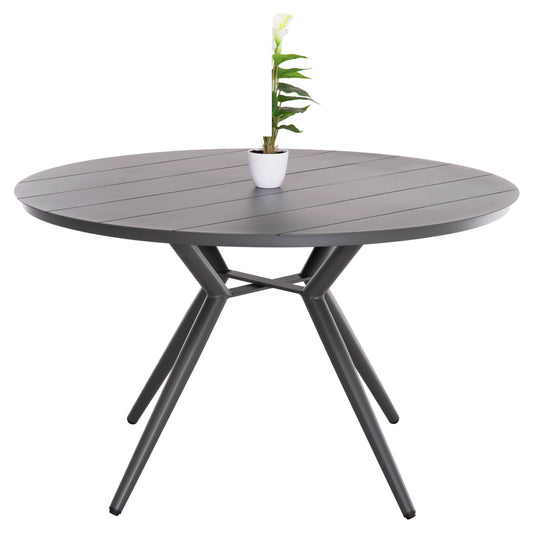 ROUND ALUMINUM TABLE HIGER HM6290.01 GREY Φ126x74Hcm. image 1