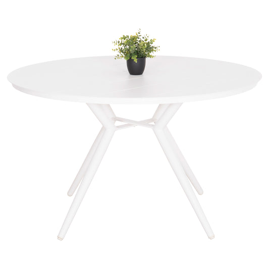 OUTDOOR TABLE ROUND HIGER HM6290.02 WHITE ALUMINUM Φ126Χ74Hcm. image 1
