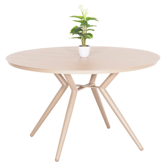 ROUND ALUMINUM TABLE HIGER HM6290.04 CAPPUCCINO Φ126x74Hcm. image 1