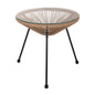 SIDE TABLE ALLEGRA PROFESSIONAL BLACK METAL LEGS RATTAN NATURAL HM5873.01 D47Χ45Hcm. image 1