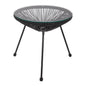 SIDE TABLE ALLEGRA PROFESSIONAL BLACK METAL AND BLACK RATTAN HM5874.01 D47x45Hcm. image 1
