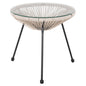 OUTDOOR COFFEE TABLE ALLEGRA HM5874.03 METAL IN BLACK- SYNTHETIC RATTAN IN BEIGE Φ47x45Hcm. image 1