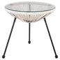 OUTDOOR COFFEE TABLE ALLEGRA HM5874.12 METAL IN BLACK- SYNTHETIC RATTAN IN WHITE Φ47x45Hcm. image 1