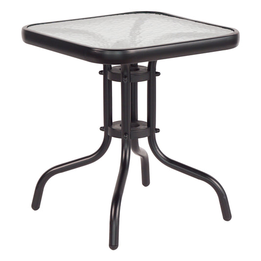 COFFEE TABLE FIGO HM6067.03 METAL IN BLACK-TEMPERED GLASS TOP 45x45x51Hcm. image 1