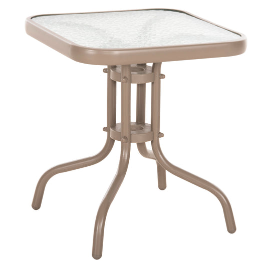 COFFEE TABLE FIGO HM6067.04 METAL IN CHAMPAGNE COLOR-TEMPERED GLASS TOP 45x45x51Hcm. image 1