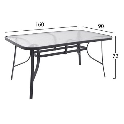 Table Bruno Metallic Grey 160Χ90Χ72 HM5074.01