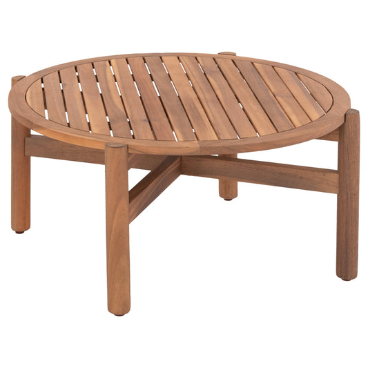 OUTDOOR ROUND COFFEE TABLE SANJI HM6222 ACACIA WOOD IN NATURAL COLOR Φ66x48.5Hcm image 1