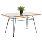 OUTDOOR COFFEE TABLE ALLEGRA HM6076 BLACK METAL-BEIGE WICKER 95X55X51.5Hcm. image 1