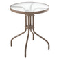 OUTDOOR ROUND TABLE LIMA HM5079.04 METAL IN CHAMPAGNE COLOR-GLASS TABLETOP Φ60x70Hcm image 1