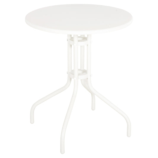 OUTDOOR ROUND TABLE LINO HM5973.02 METALLIC IN WHITE Φ60x70Hcm. image 1