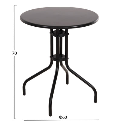 OUTDOOR ROUND TABLE BLACK HM5973.03 METALLIC IN BLACK Φ60x70Hcm.