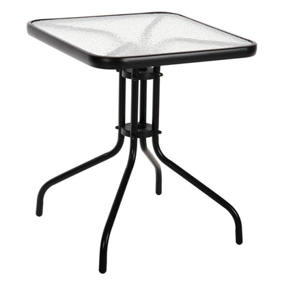 OUTDOOR TABLE SQUARE FIGO HM5035.03 BLACK METAL-GLASS TABLETOP 60Χ60Χ70Hcm image 1